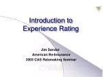 Introduction to Experience Rating - slide 1