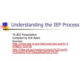 Understanding the IEP Process