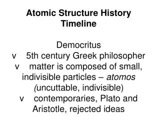 Atomic Structure History TimelinePPT