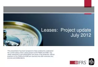 Leases: Project update July 2012