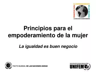 principios para el empoderamiento de la mujer