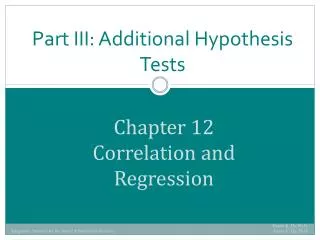 Chapter 12 Correlation and Regression
