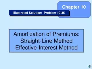 Amortization of Premiums: Straight-Line Method Effective-Interest Method