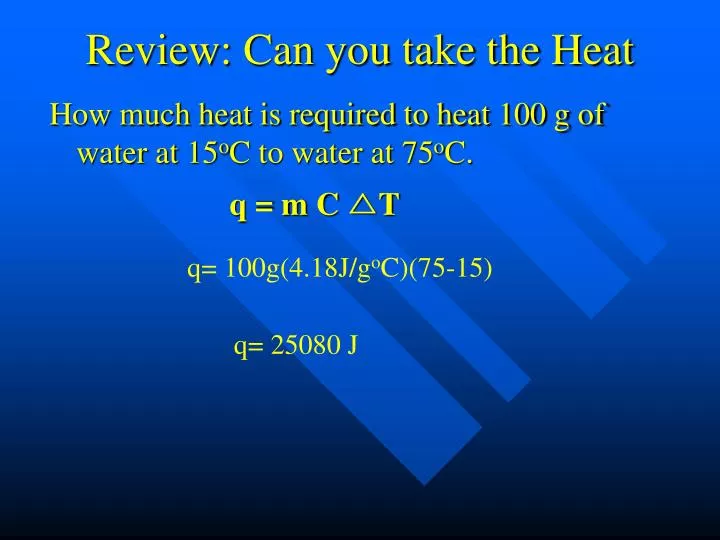 review can you take the heat