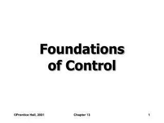 Foundations of Control