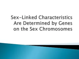 Sex-Linked Characteristics Are Determined by Genes on the Sex Chromosomes