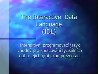 the interactive data language idl