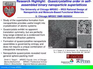 Research Highlight: Quasicrystalline order in self-assembled binary nanoparticle superlattices