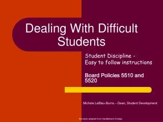 Dealing With Difficult Students