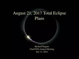 August 21, 2017 Total Eclipse Plans