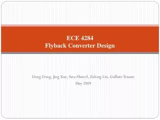 ECE 4284 Flyback Converter Design