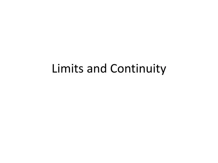 limits and continuity