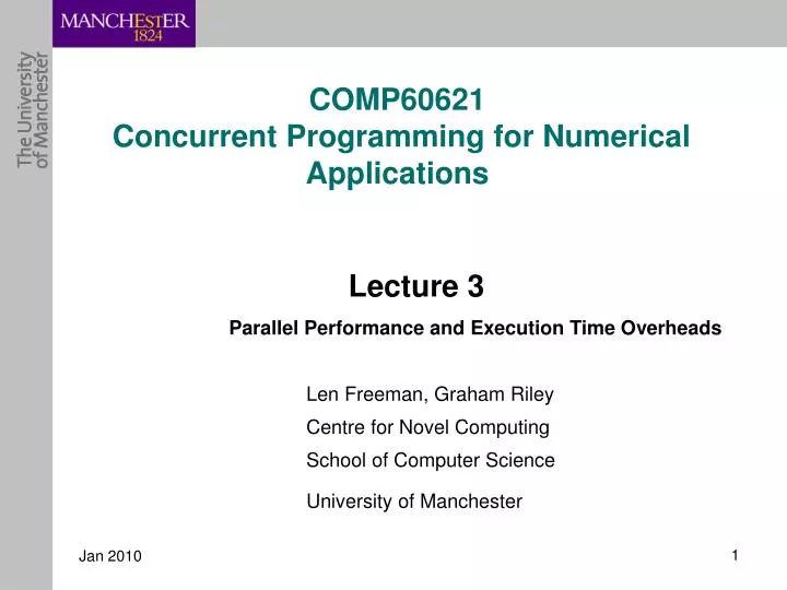 comp60621 concurrent programming for numerical applications