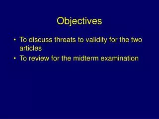 Objectives