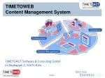 TIMETOWEB Content Management System - slide 1
