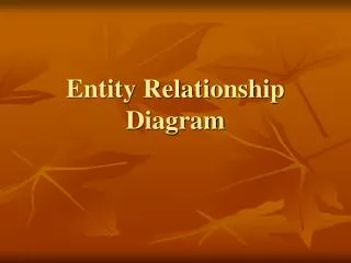 entity relationship diagram