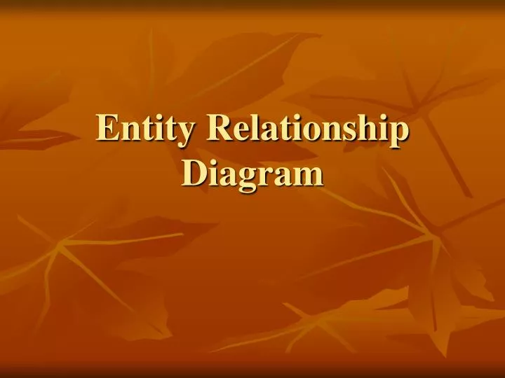 entity relationship diagram