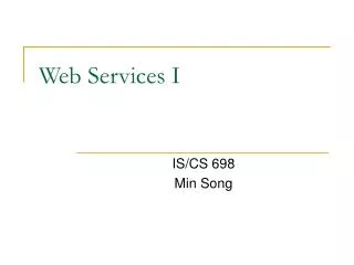 Web Services I