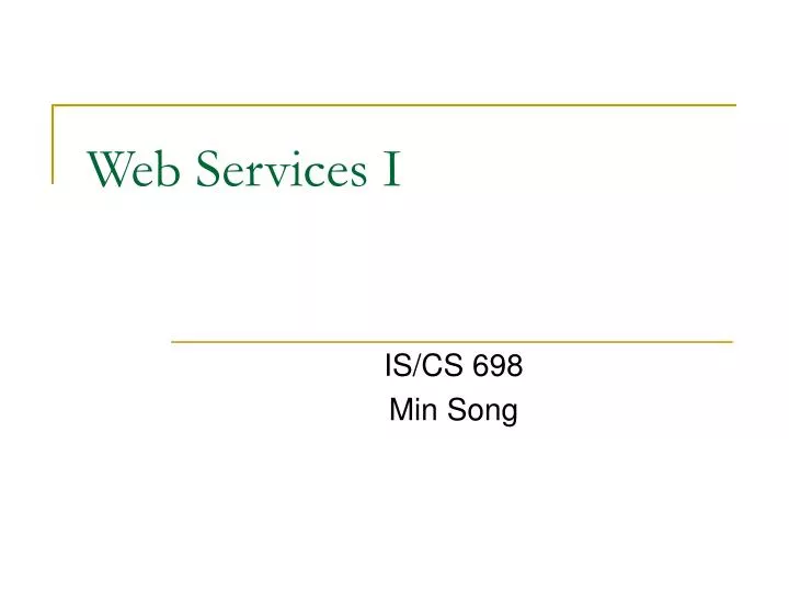 web services i