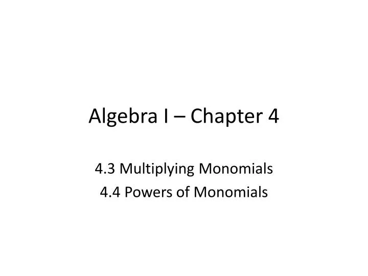 algebra i chapter 4