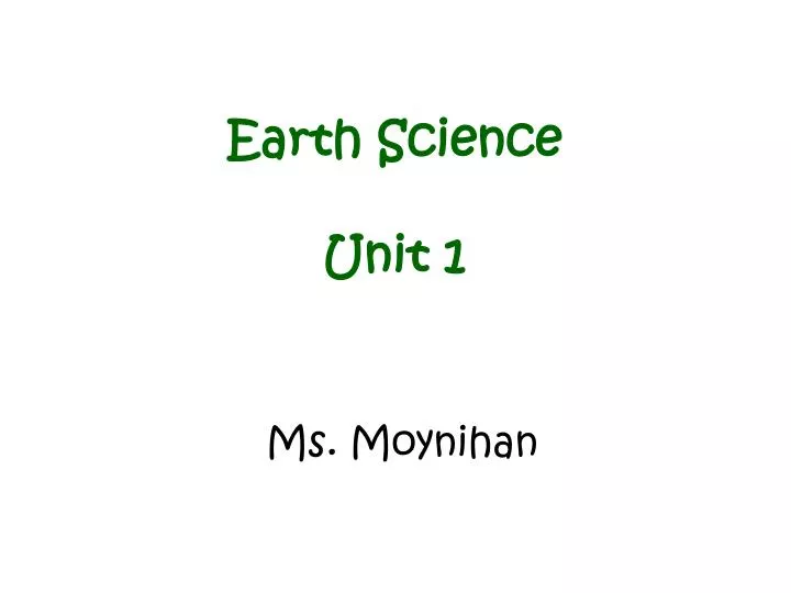 earth science unit 1