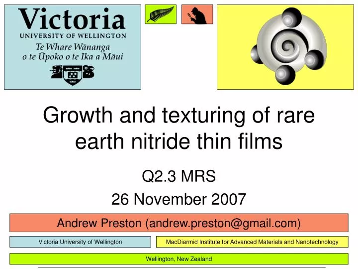 growth and texturing of rare earth nitride thin films