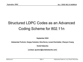 Structured LDPC Codes as an Advanced Coding Scheme for 802.11n
