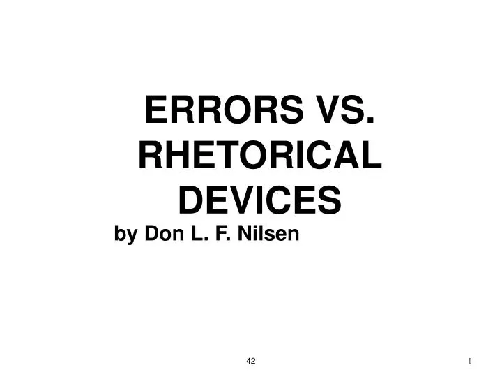 errors vs rhetorical devices