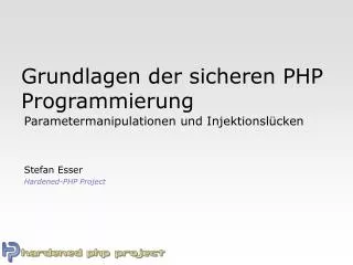 grundlagen der sicheren php programmierung