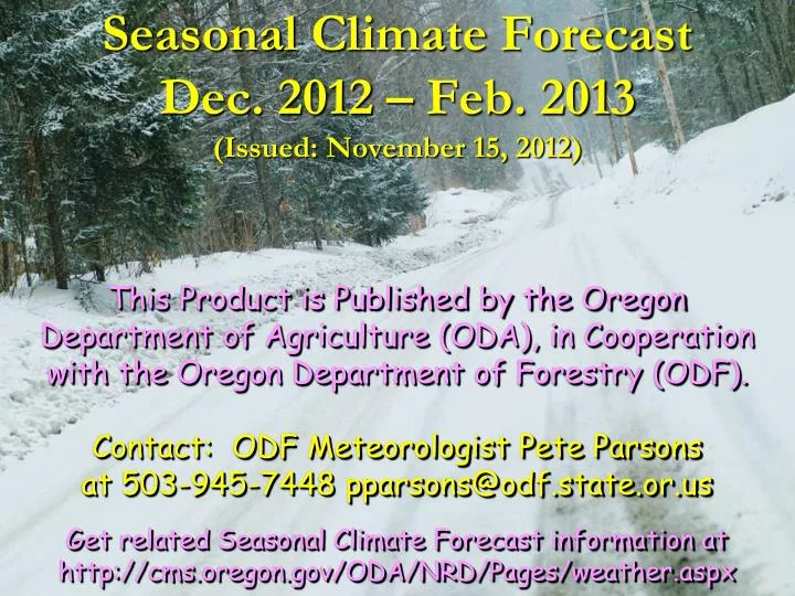 seasonal climate forecast dec 2012 feb 2013 issued november 15 2012