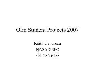 Olin Student Projects 2007
