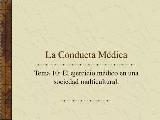 la conducta m dica