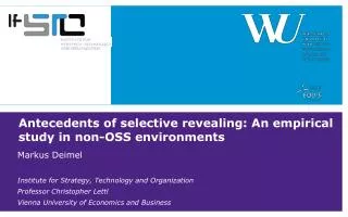 Antecedents of selective revealing: An empirical study in non-OSS environments