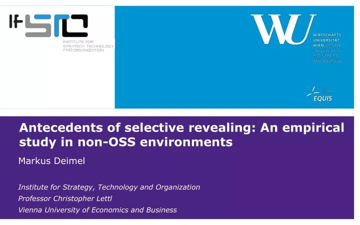 antecedents of selective revealing an empirical study in non oss environments