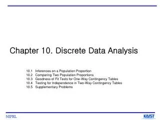 Chapter 10. Discrete Data Analysis