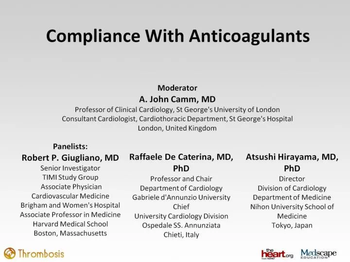 compliance with anticoagulants