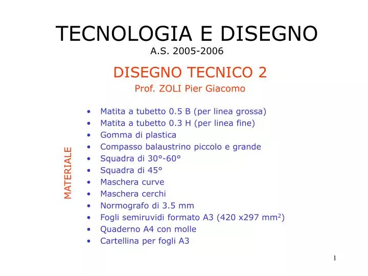 tecnologia e disegno a s 2005 2006