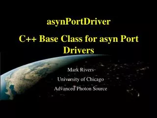 asynPortDriver C++ Base Class for asyn Port Drivers