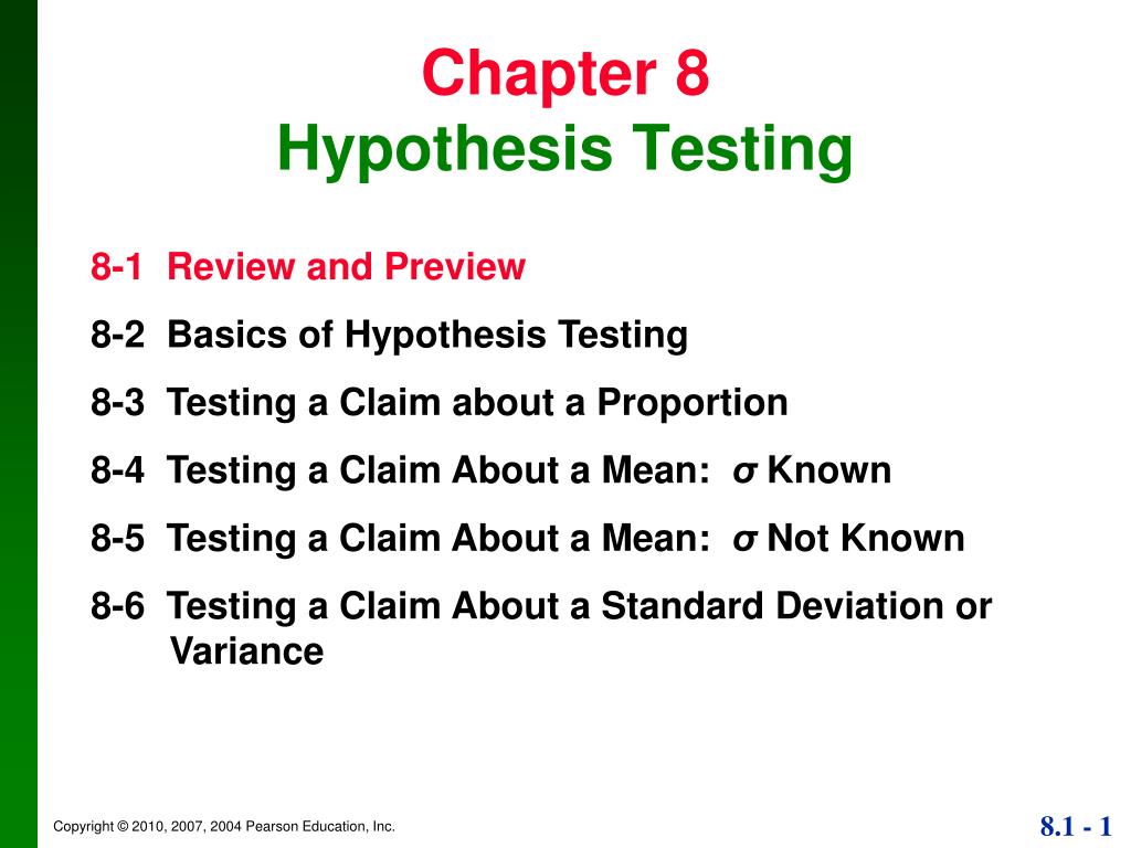 PPT - Chapter 8 Hypothesis Testing PowerPoint Presentation, free ...