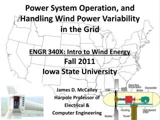 ENGR 340X: Intro to Wind Energy Fall 2011 Iowa State University