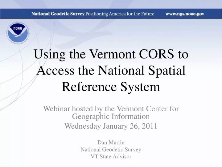 using the vermont cors to access the national spatial reference system