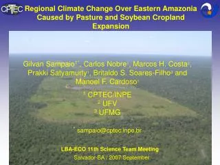 Regional Climate Change Over Eastern Amazonia Caused by Pasture and Soybean Cropland Expansion