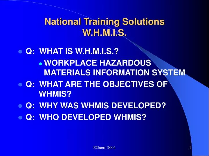 national training solutions w h m i s