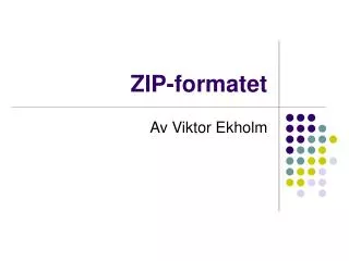 zip formatet
