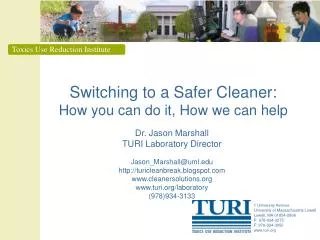 Switching to a Safer Cleaner: How you can do it, How we can help