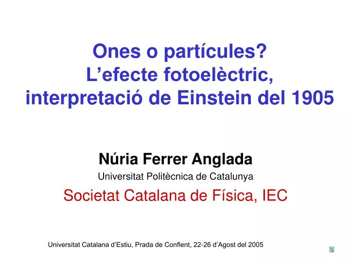 ones o part cules l efecte fotoel ctric interpretaci de einstein del 1905