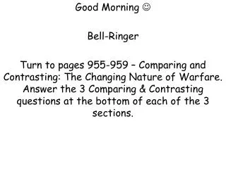 Good Morning ? Bell-Ringer