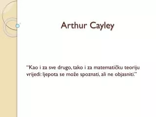 arthur cayley