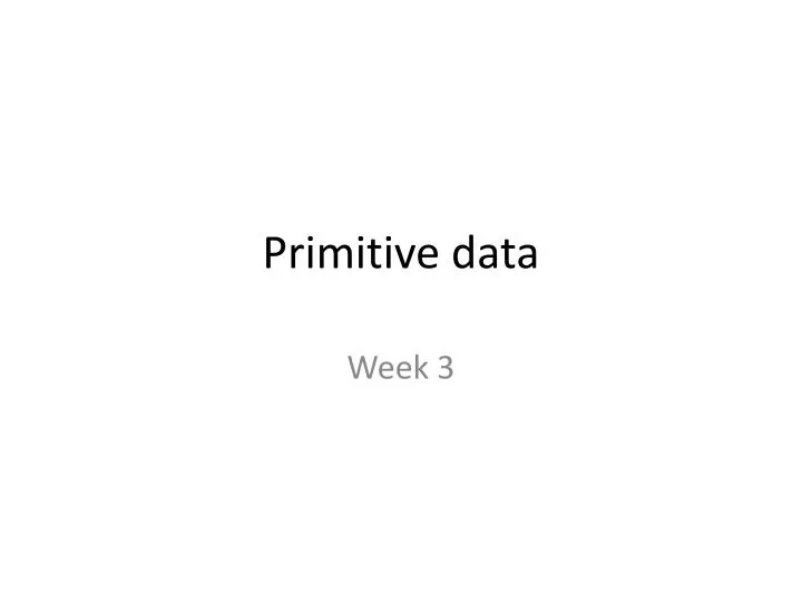 primitive data