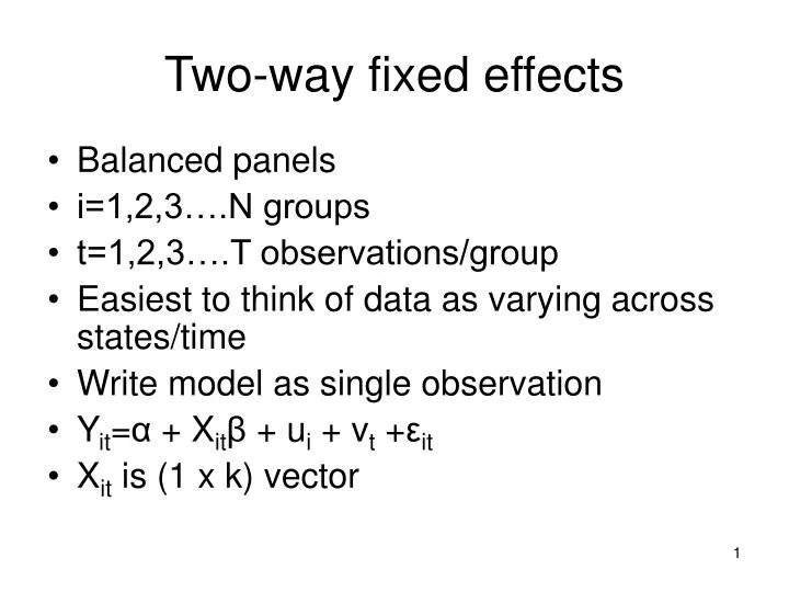 two way fixed effects